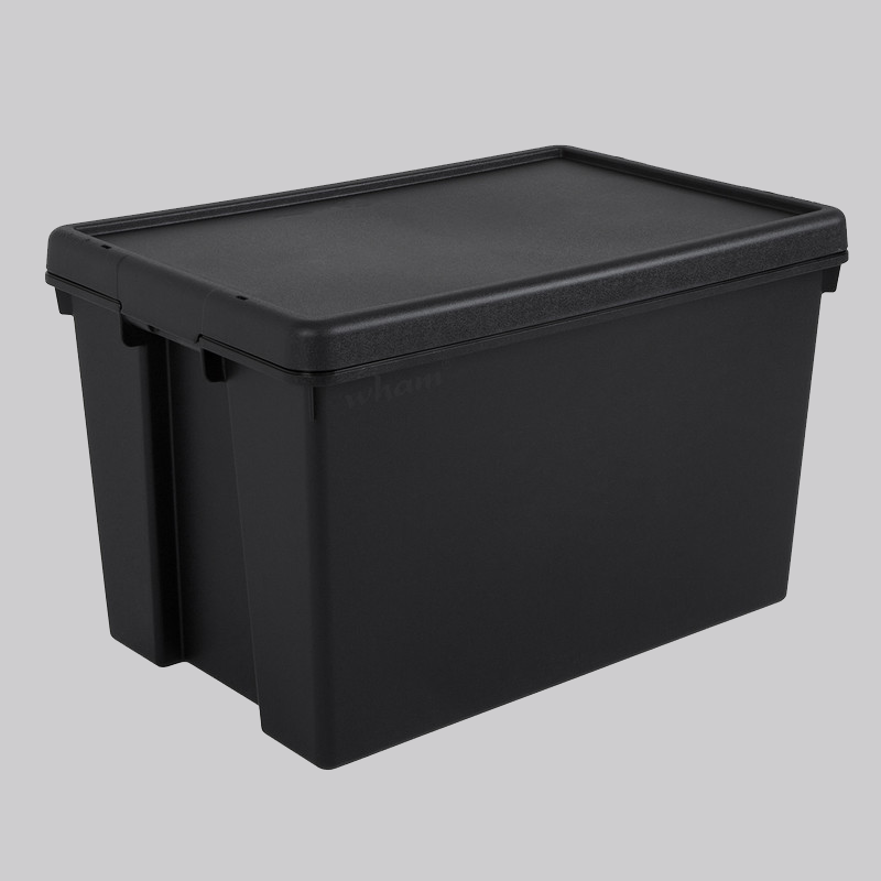 Black storage online boxes with lids