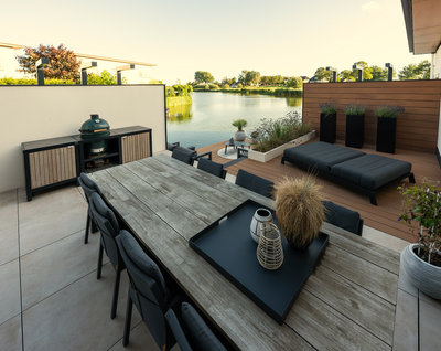 Buitenkeuken met een Big Green Egg